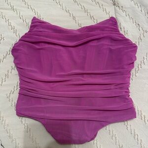 Forever 21 Fuchsia Ruched Strapless Crop Top